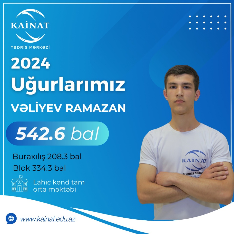 2023 - 2024 - cü il üçün keçirilən QƏBUL imtahanında yüksək nəticə göstərən Kainatçılar!