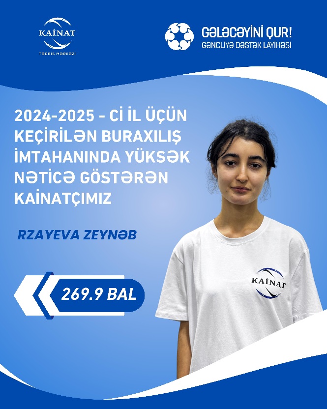 2024 - 2025 - ci il üçün keçirilən QƏBUL imtahanında yüksək nəticə göstərən Kainatçılar!