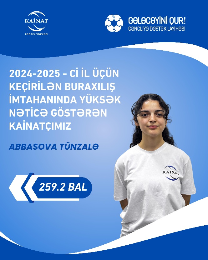 2024 - 2025 - ci il üçün keçirilən QƏBUL imtahanında yüksək nəticə göstərən Kainatçılar!