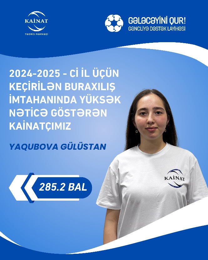 2024 - 2025 - ci il üçün keçirilən QƏBUL imtahanında yüksək nəticə göstərən Kainatçılar!