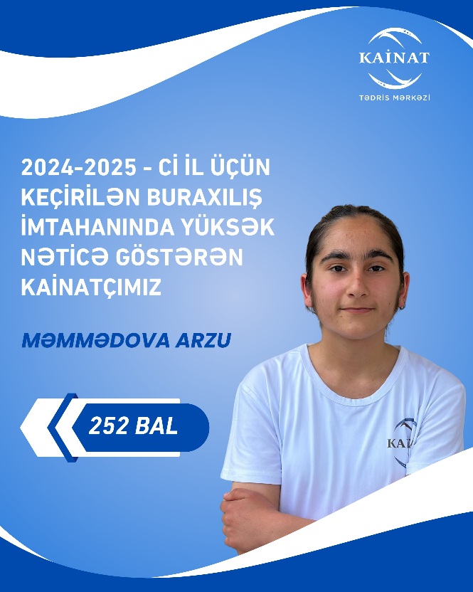 2024 - 2025 - ci il üçün keçirilən QƏBUL imtahanında yüksək nəticə göstərən Kainatçılar!