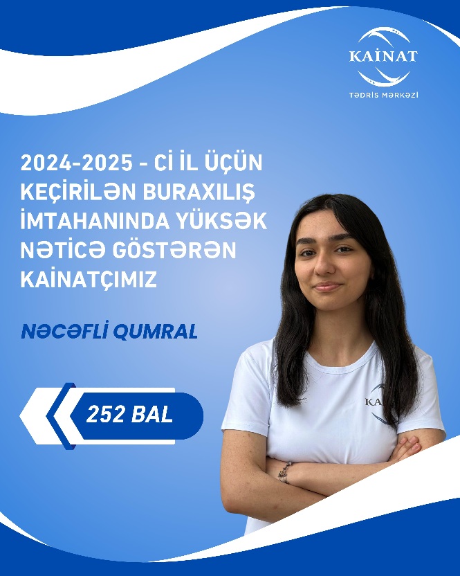 2024 - 2025 - ci il üçün keçirilən QƏBUL imtahanında yüksək nəticə göstərən Kainatçılar!