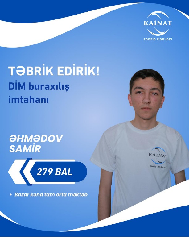 2024 - 2025 - ci il üçün keçirilən QƏBUL imtahanında yüksək nəticə göstərən Kainatçılar!