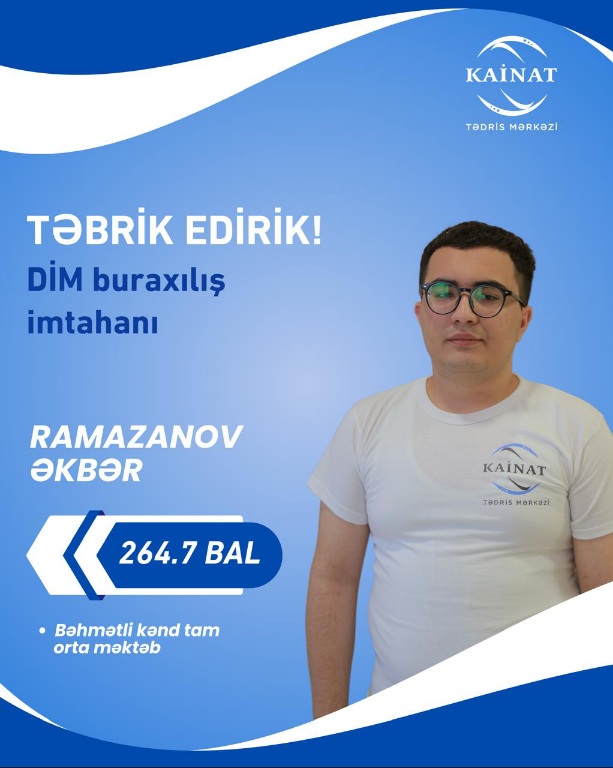 2024 - 2025 - ci il üçün keçirilən QƏBUL imtahanında yüksək nəticə göstərən Kainatçılar!