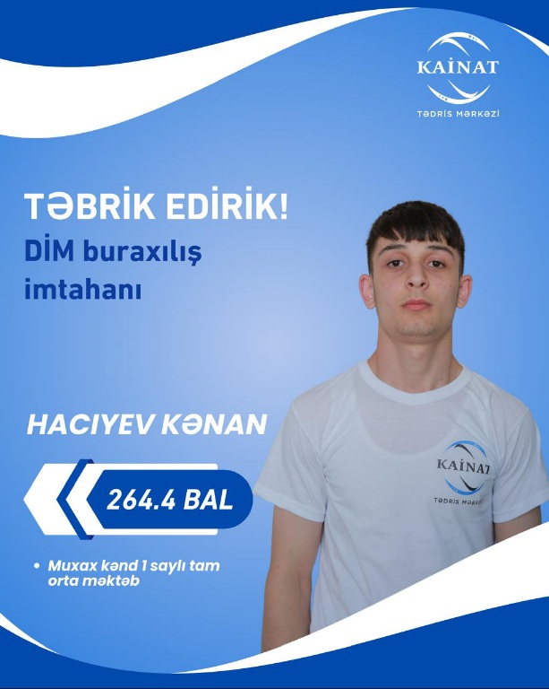 2024 - 2025 - ci il üçün keçirilən QƏBUL imtahanında yüksək nəticə göstərən Kainatçılar!