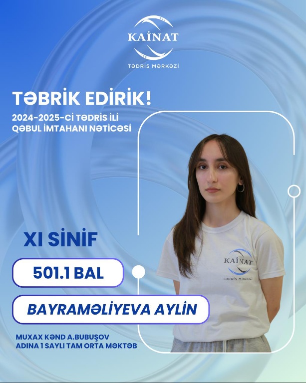 2024 - 2025 - ci il üçün keçirilən QƏBUL imtahanında yüksək nəticə göstərən Kainatçılar!