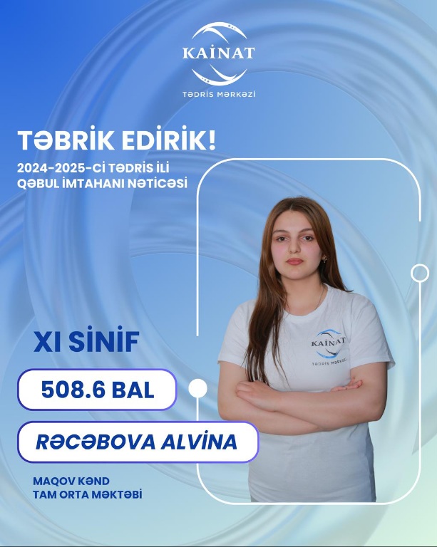 2024 - 2025 - ci il üçün keçirilən QƏBUL imtahanında yüksək nəticə göstərən Kainatçılar!