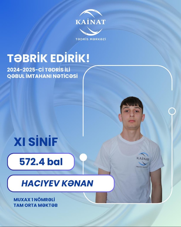 2024 - 2025 - ci il üçün keçirilən QƏBUL  imtahanında yüksək nəticə göstərən Kainatçılar!