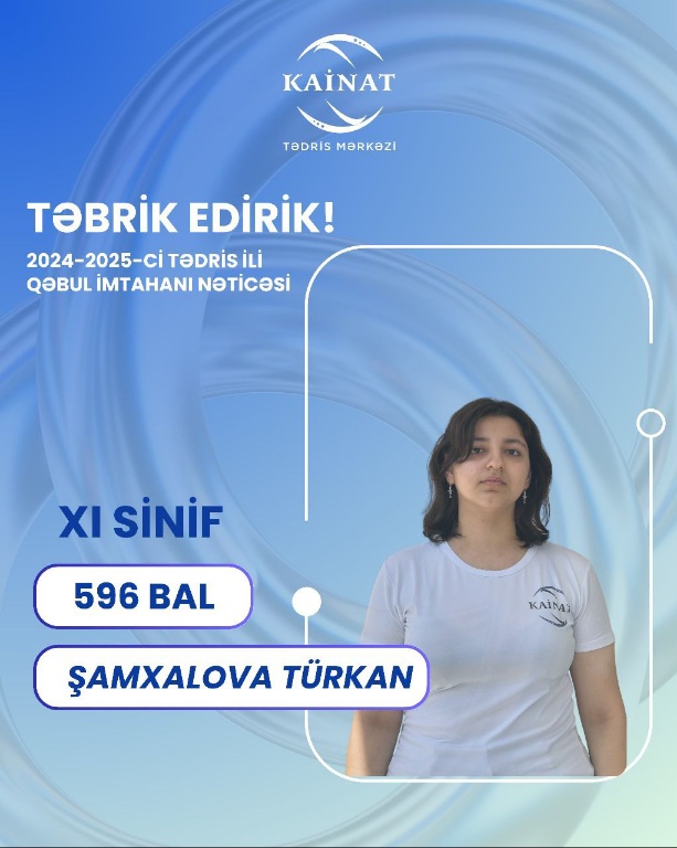 2024 - 2025 - ci il üçün keçirilən QƏBUL  imtahanında yüksək nəticə göstərən Kainatçılar!
